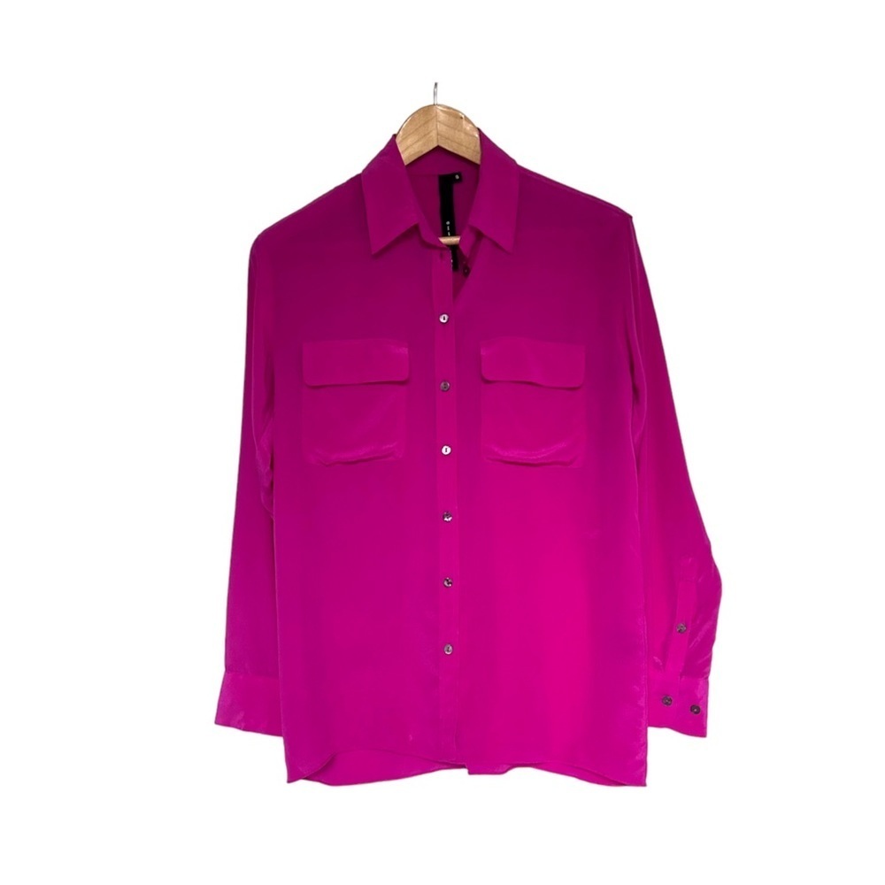 Women's Fuchsia Button-Up Shirt